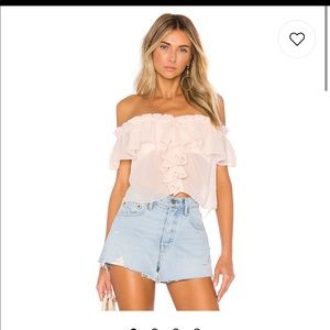 House of Harlow 1960 Pink Ruffle Blouse